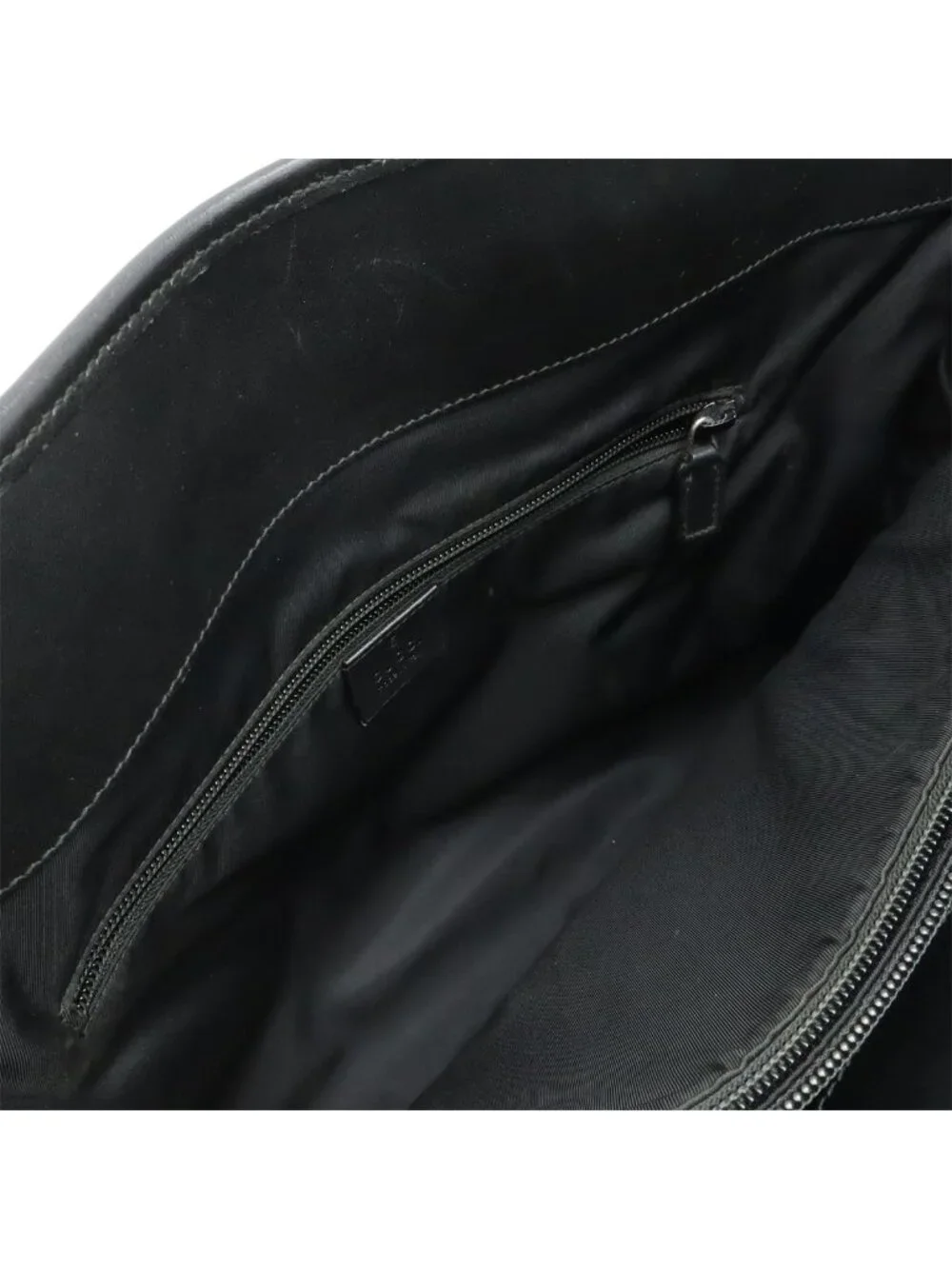 Gucci Business Briefcase Document Purse Nylon Canvas Black Silver - Picture 6 of 9